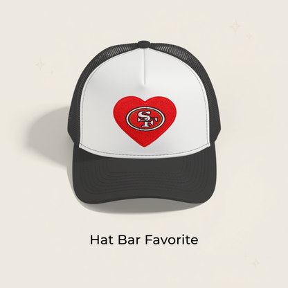 49ers Heart Embroidered Patch- RTS