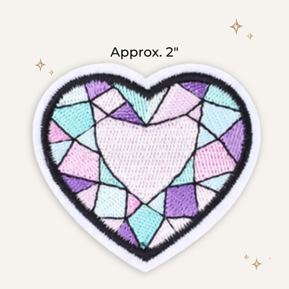 Heart Diamond Embroidered Patch- RTS