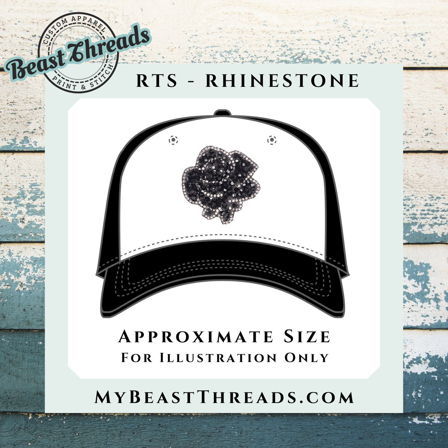 Black Rose Rhinestone Patch- RTS