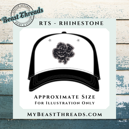 Black Rose Rhinestone Patch- RTS