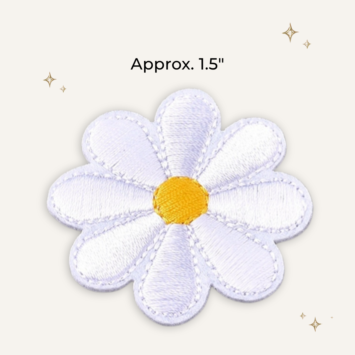 White Daisy Embroidered Patch - RTS