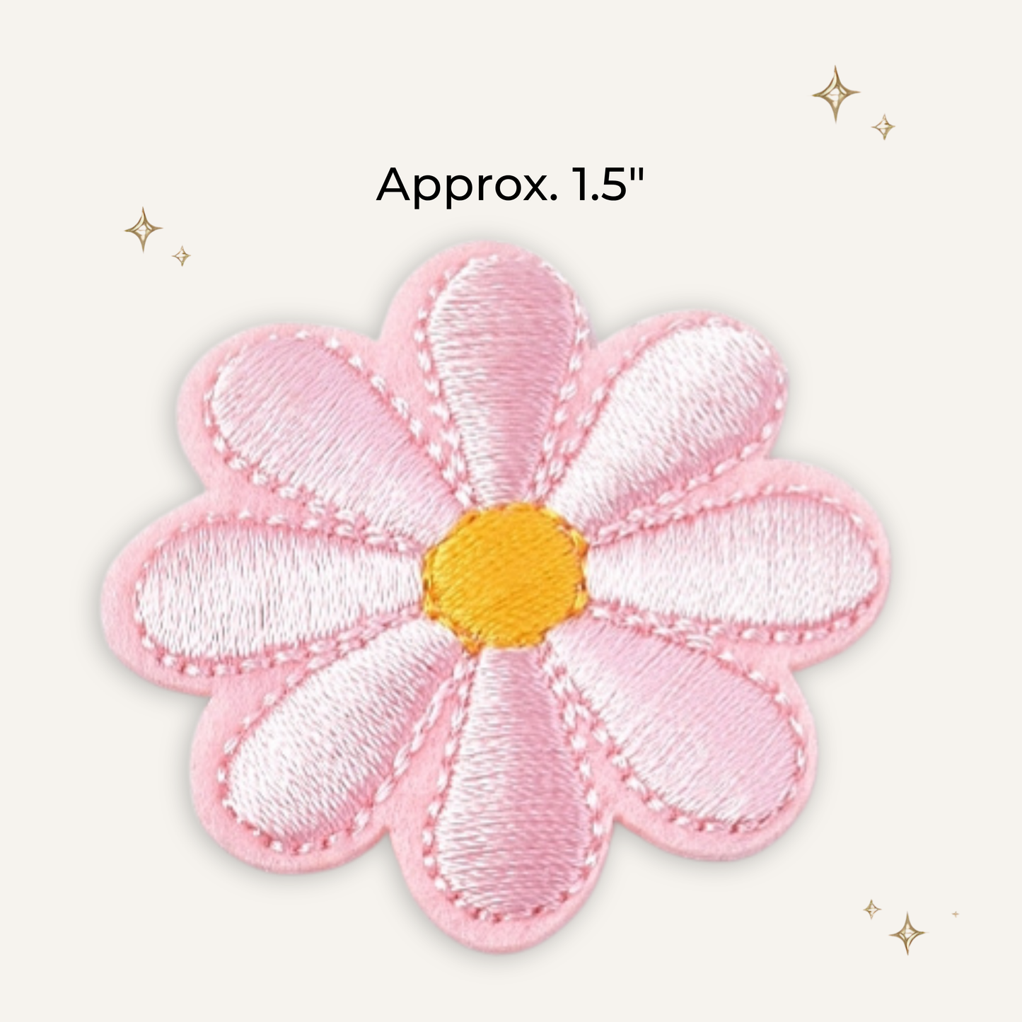Pink Daisy Embroidered Patch - RTS
