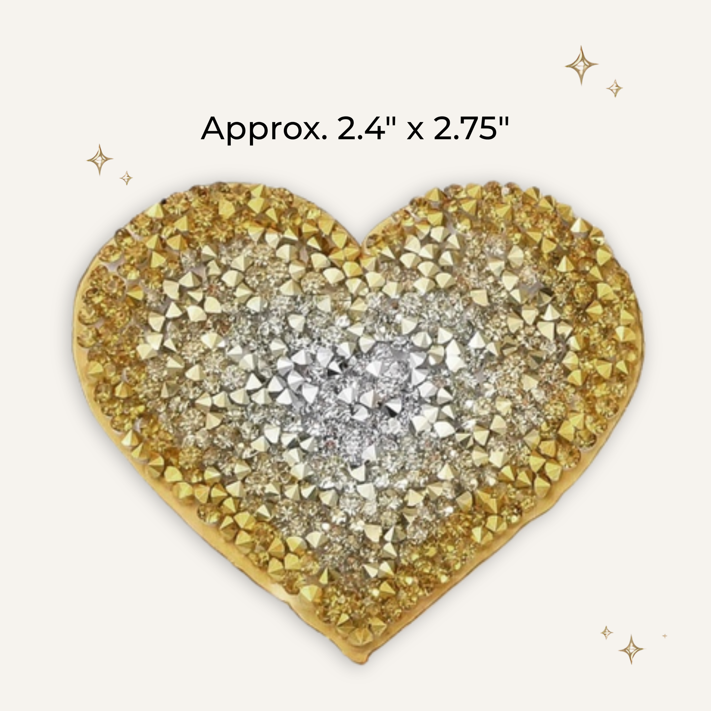 Yellow Heart Rhinestone Patch- RTS