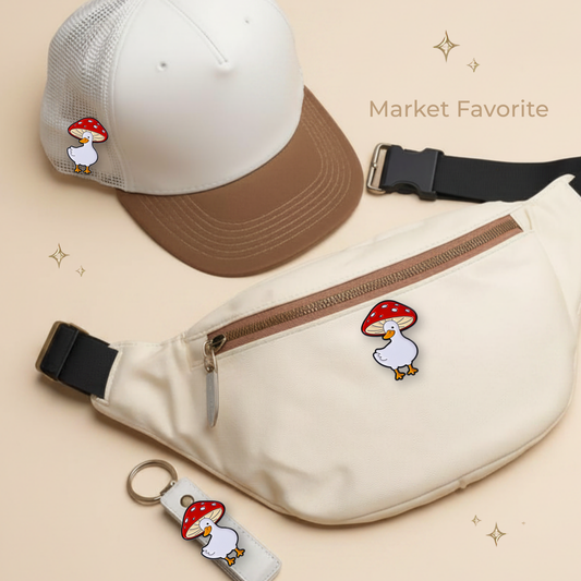 Goose Mushroom Hat Enamel Pin