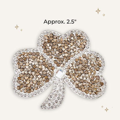 Champagne Clover Rhinestone Patch- RTS