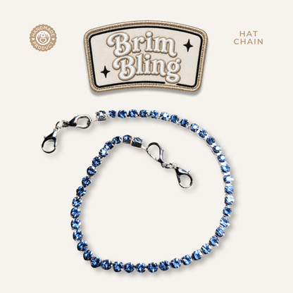Blue Rhinestone 4mm - 11 Inch Hat Chains