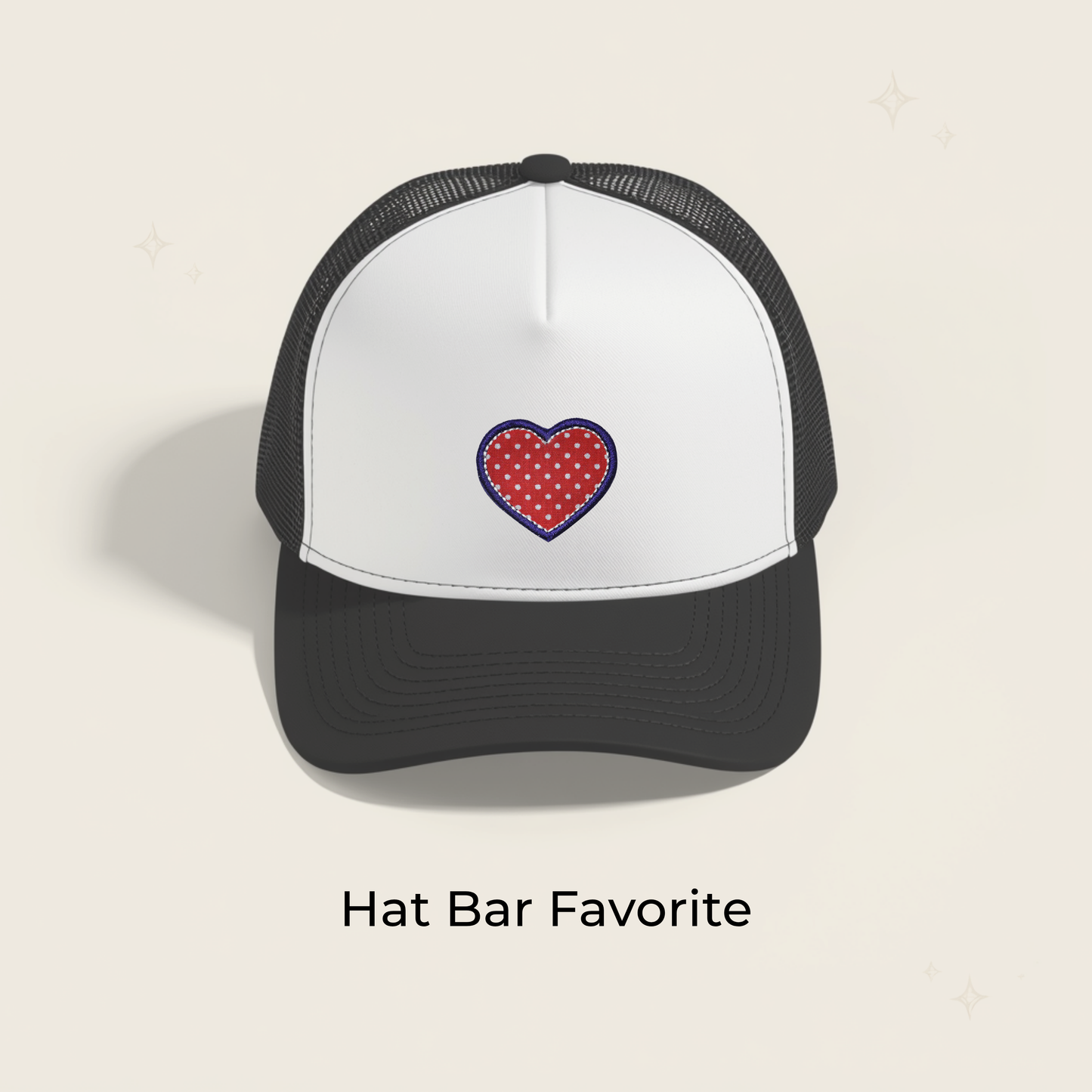 Retro Dot Heart Embroidered Patch- RTS