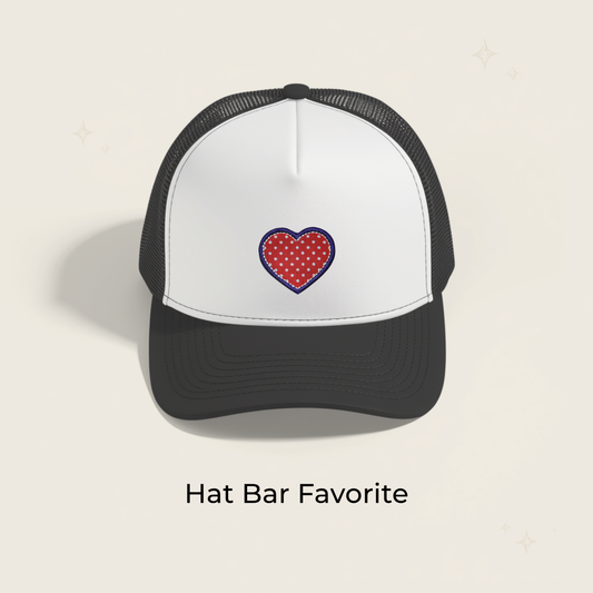 Retro Dot Heart Embroidered Patch- RTS