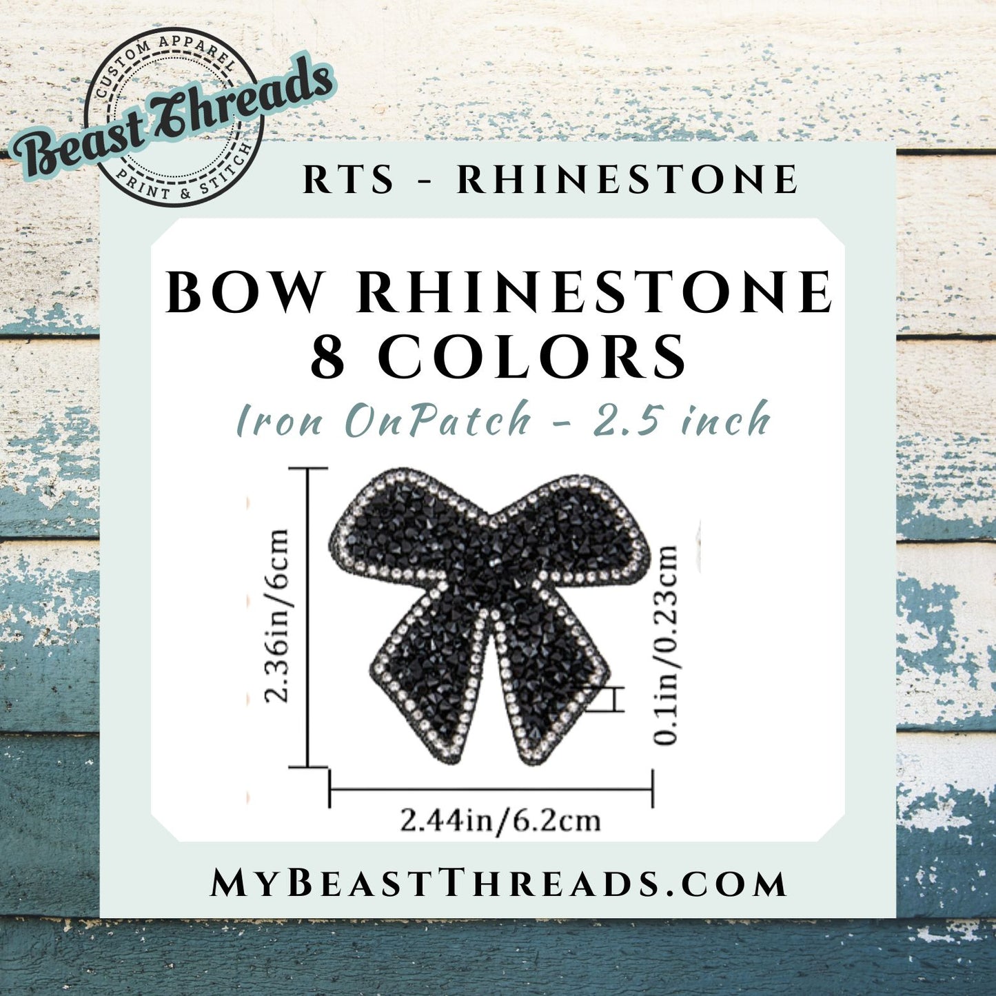 Bow Rhinestone Patch- RTS