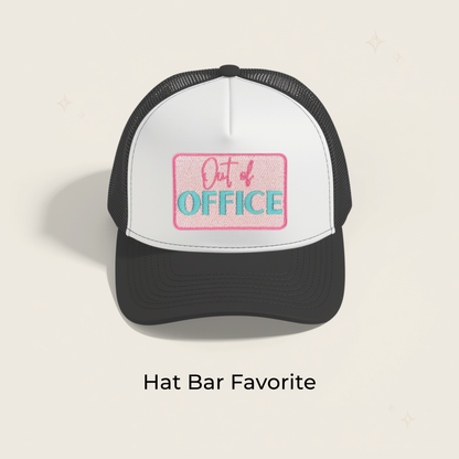 Out of Office Pink Embroidered Patch