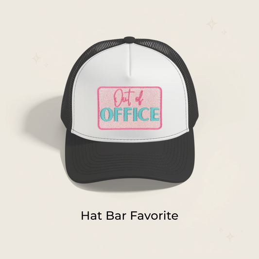 Out of Office Pink Embroidered Patch