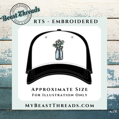 Daisy Vase Embroidered Patch- RTS