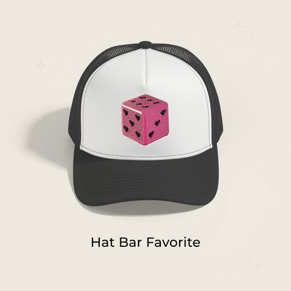 Pink Dice Embroidered Patch- RTS