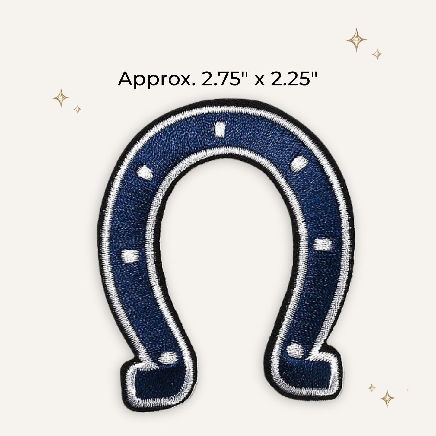 Blue Horseshoe Embroidered Patch - RTS