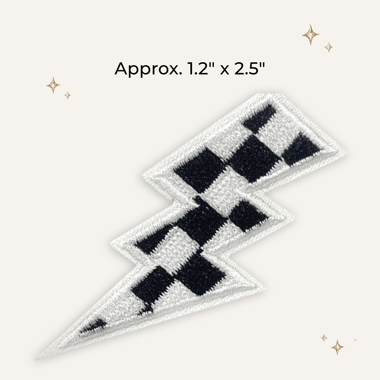Checkered Bolt Embroidered Patch- RTS