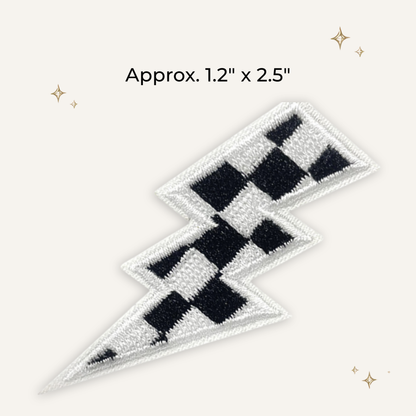 Checkered Bolt Embroidered Patch- RTS