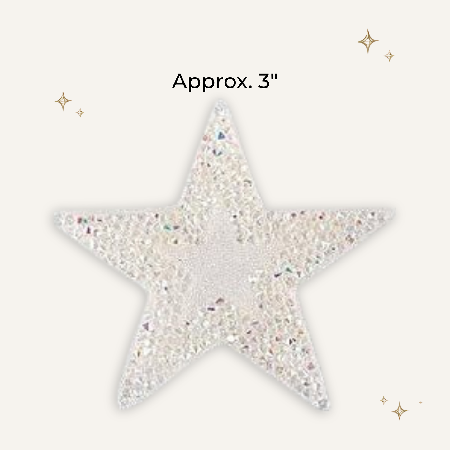 White Star Rhinestone Patch- RTS