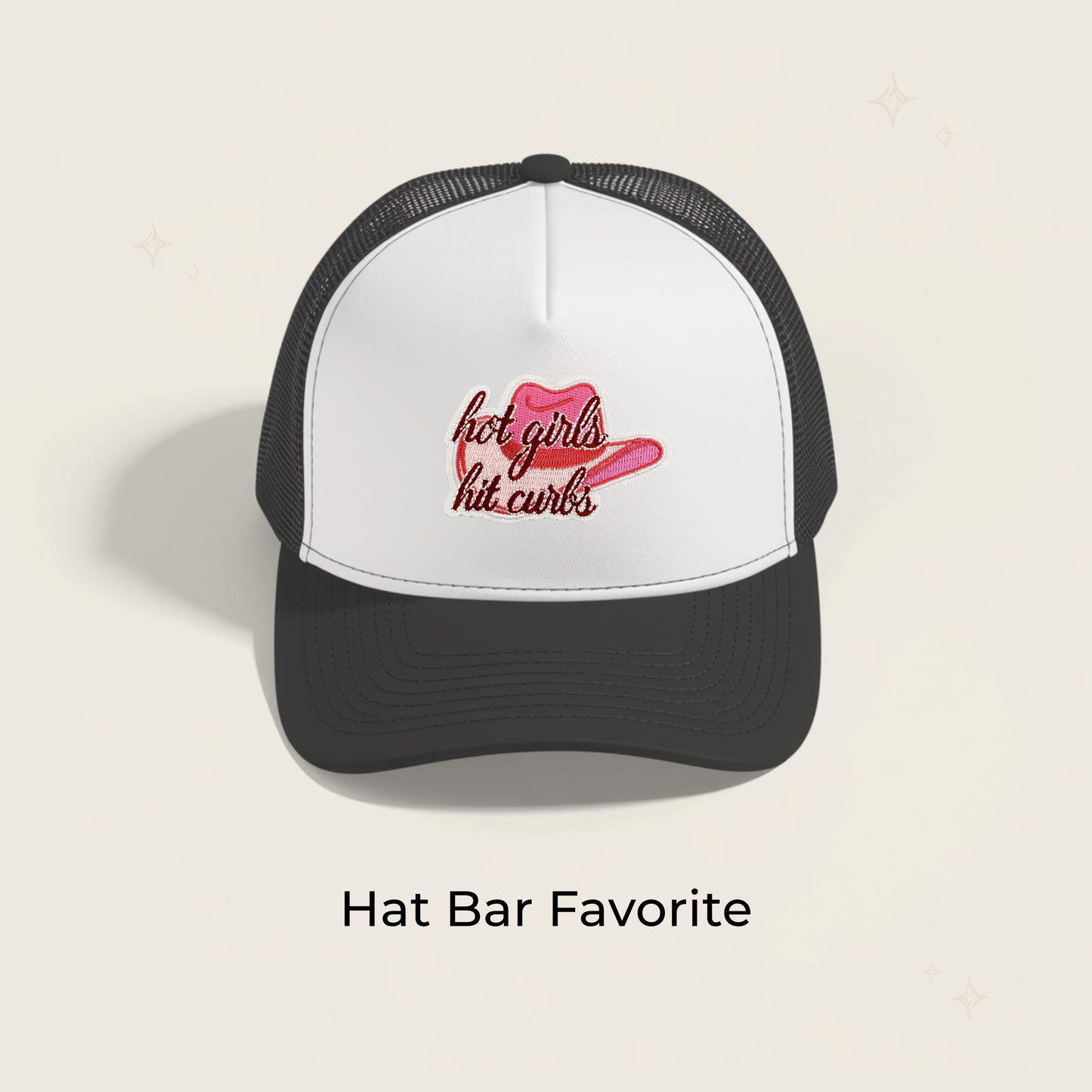 Hot Girls Hit Curbs Cowgirl Hat Embroidered Patch