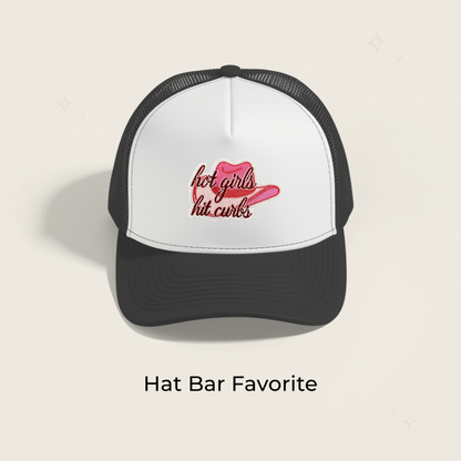 Hot Girls Hit Curbs Cowgirl Hat Embroidered Patch