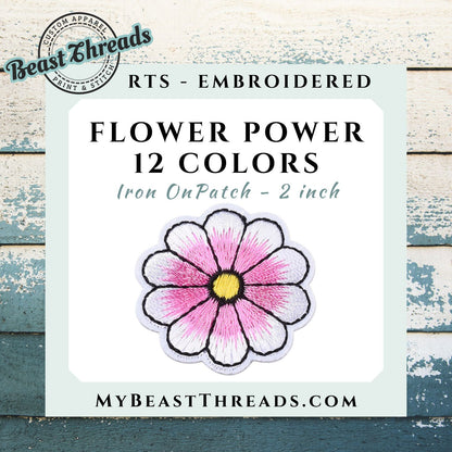 Flower Power Embroidered Patch- RTS