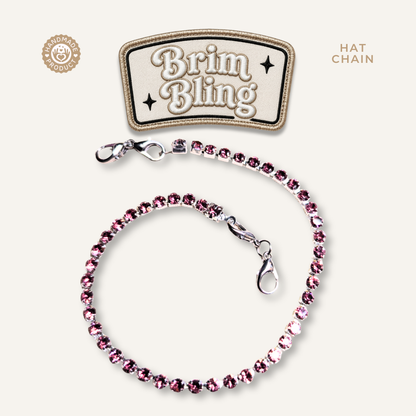 Pink Rhinestone 4mm - 11 Inch Hat Chains