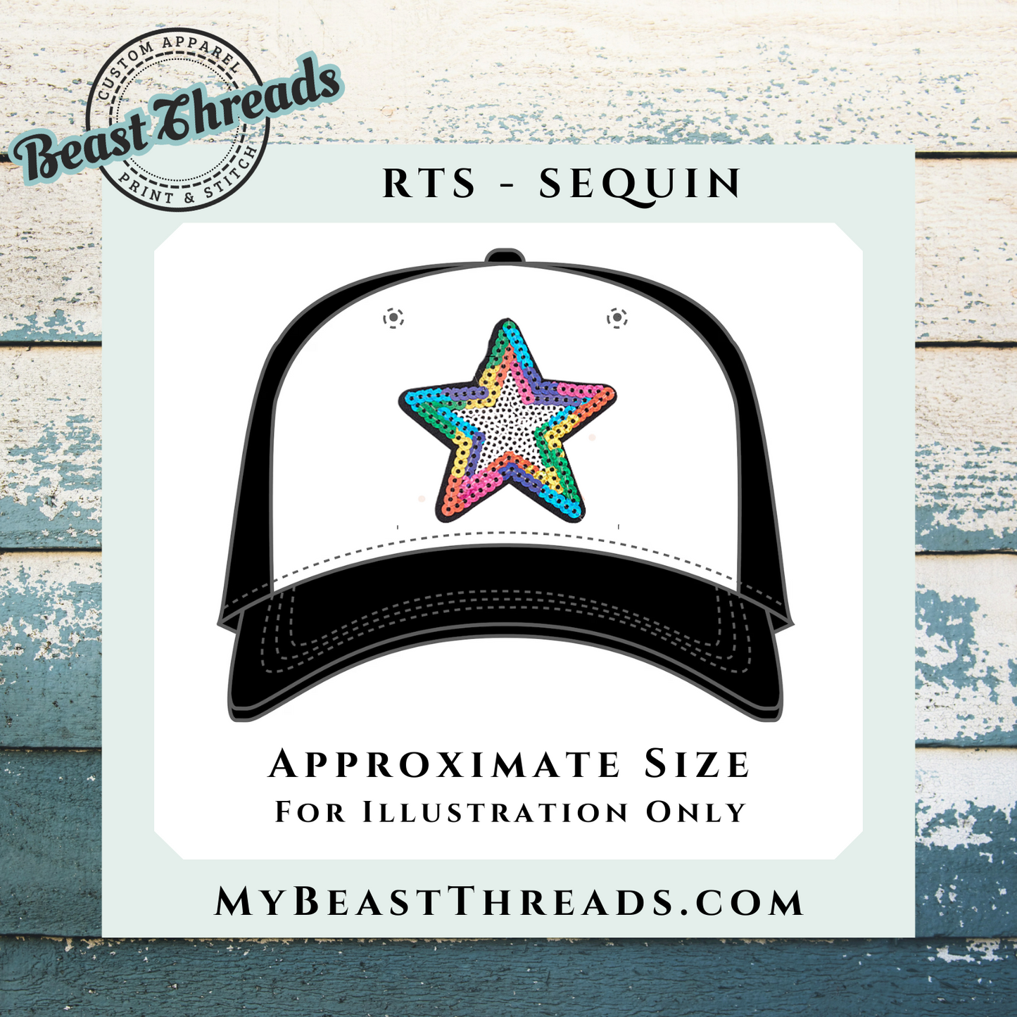 Multi Color Star Sequin Patch- RTS