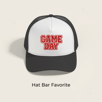 Game Day Red Block Glitter Embroidered Patch