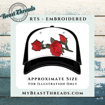 Red Rose Swag Embroidered Patch- RTS