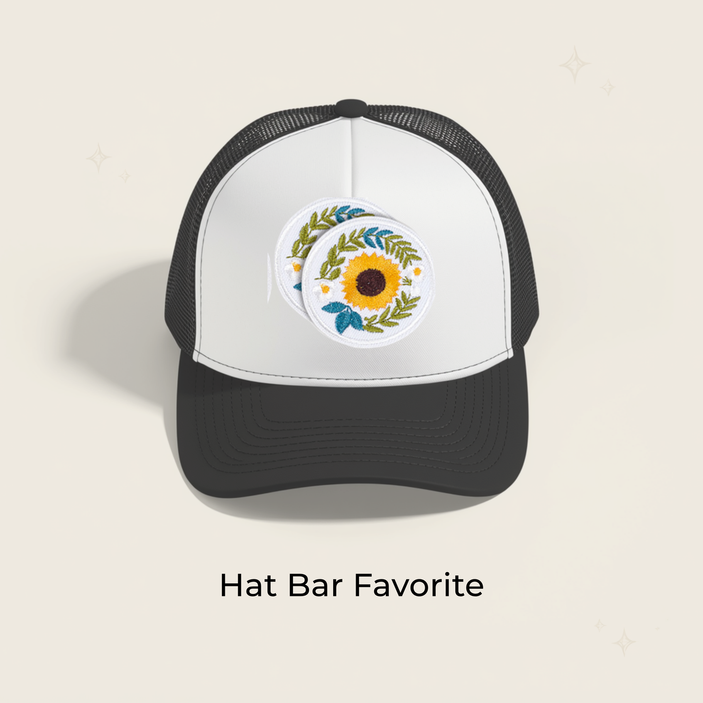 Cottage Floral Sunflower Embroidered Patch