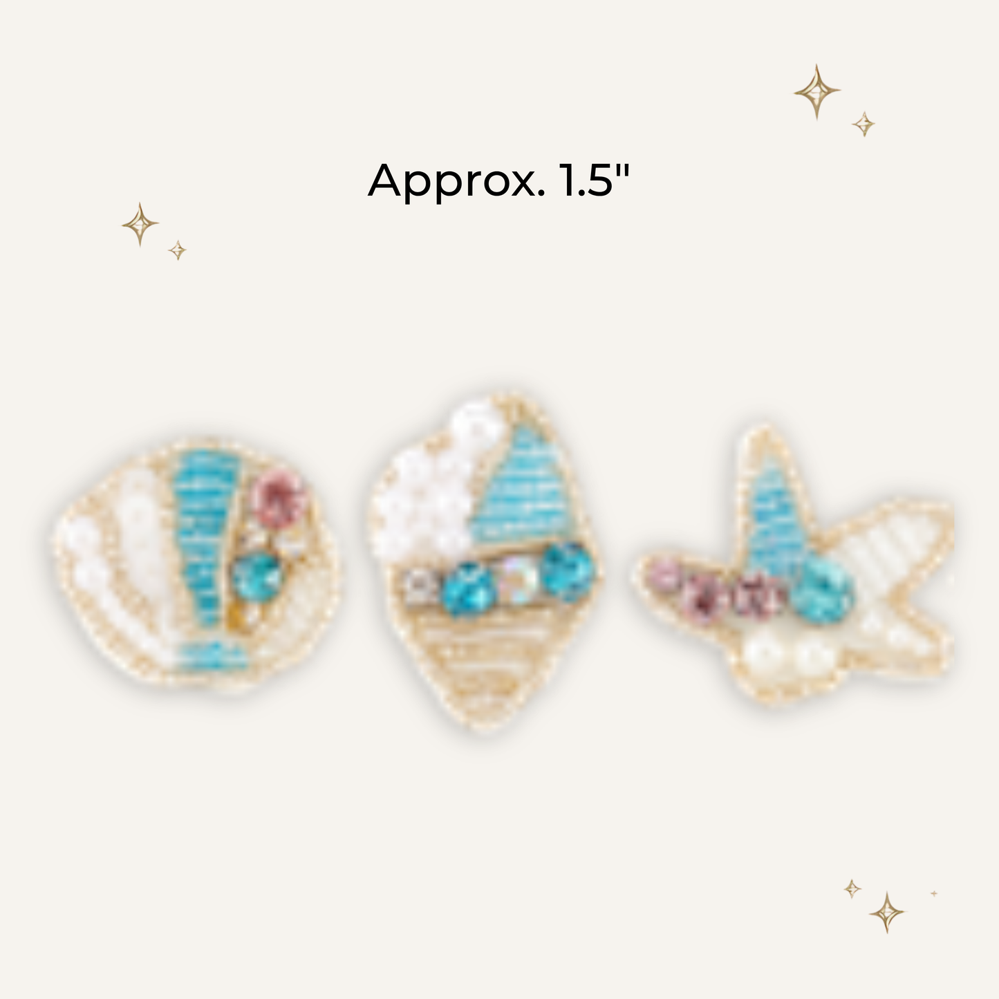 Ocean 3 Pack Bead & Bling Patch - RTS