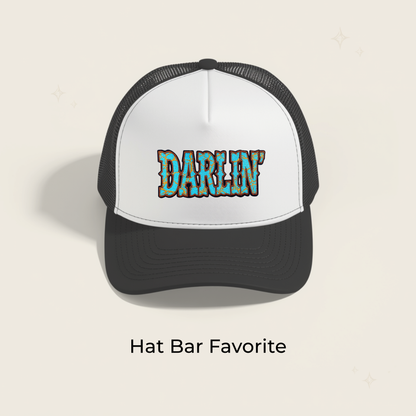 Darlin' Turquoise Embroidered Patch