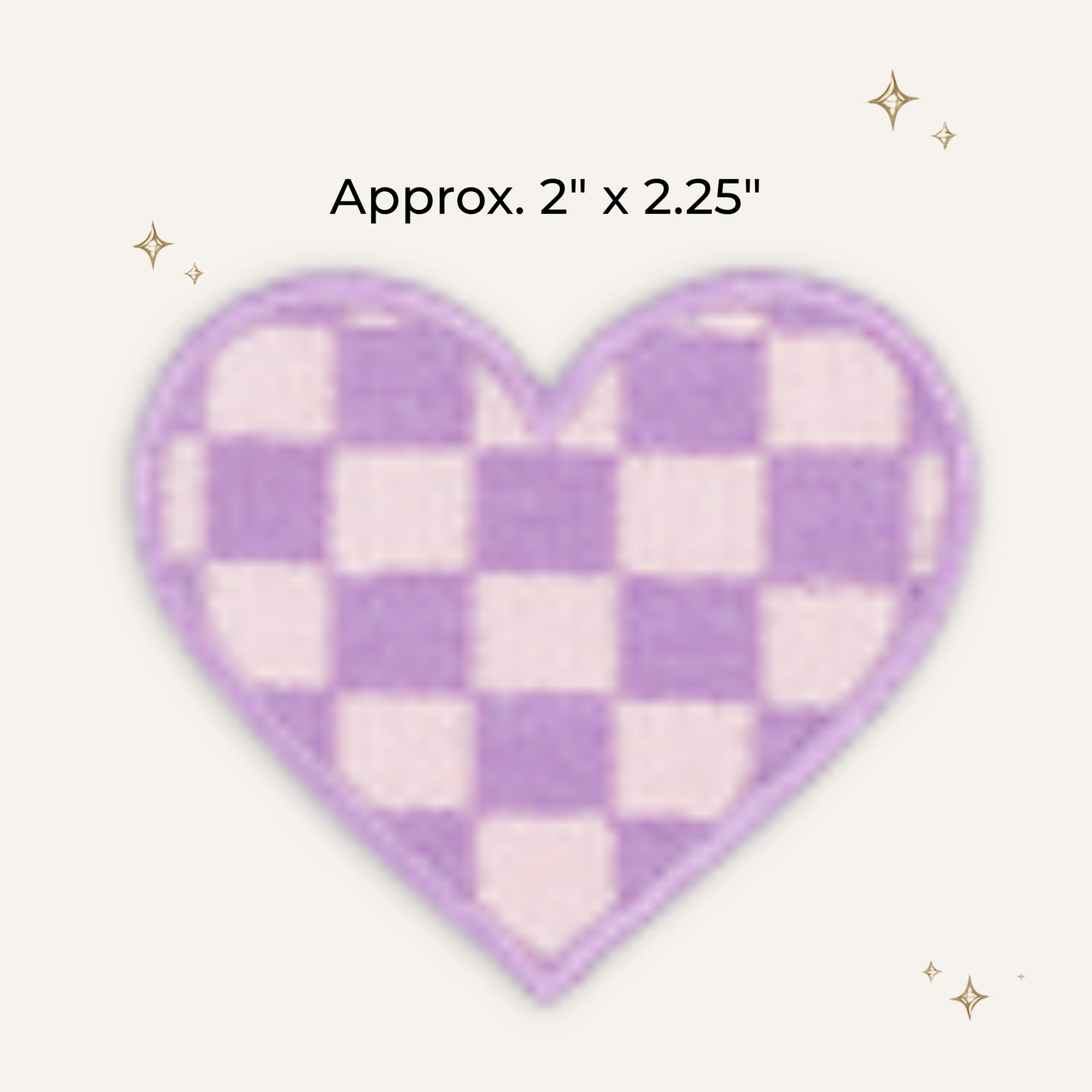 Checkered Heart Embroidered Patch- RTS