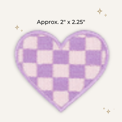 Checkered Heart Embroidered Patch- RTS