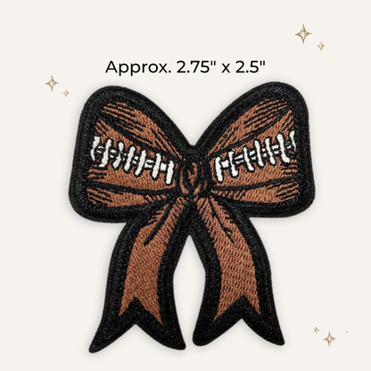 Football Bow Embroidered Patch