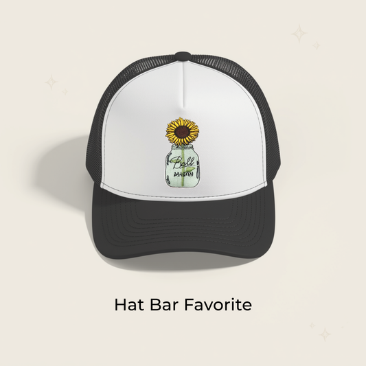 Sunflower Mason Jar Embroidered Patch