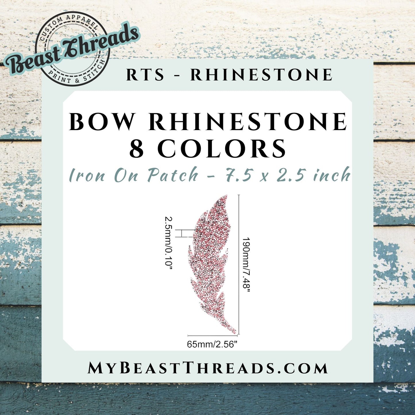 Feather Rhinestone Patch- RTS