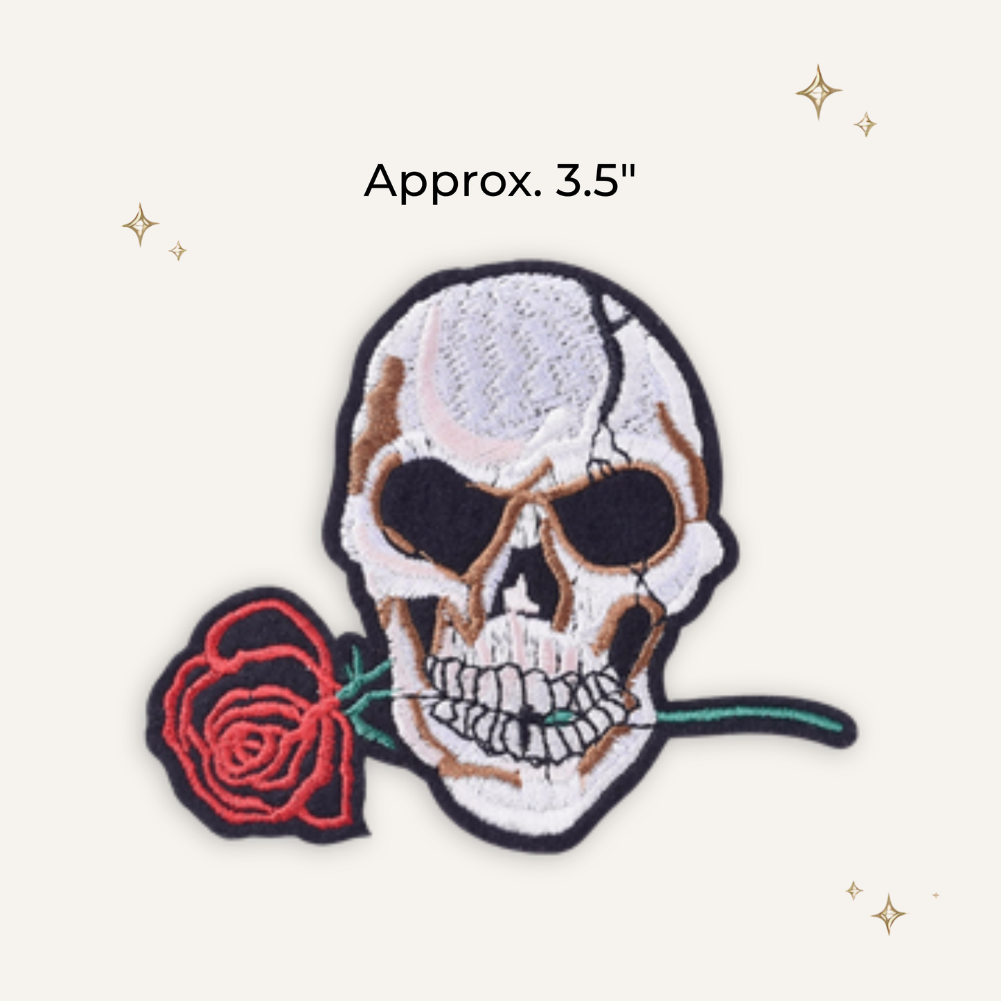 Skull & Rose Embroidered Patch - RTS