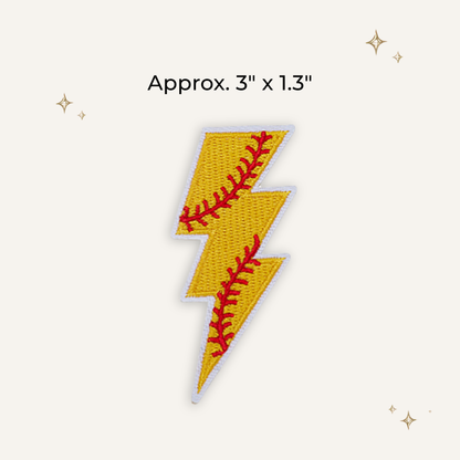 Softball Bolt Embroidered Patch