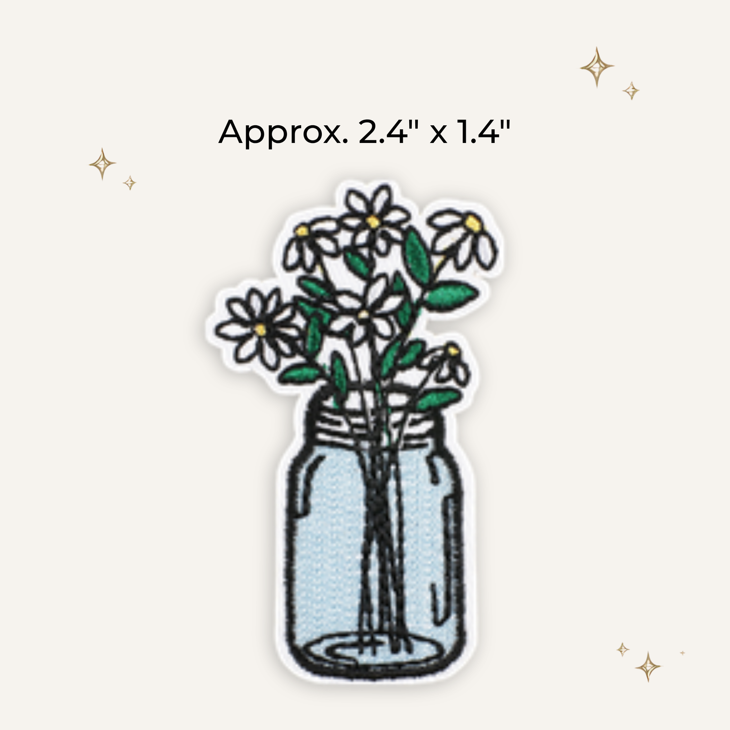 Daisy Vase Embroidered Patch- RTS