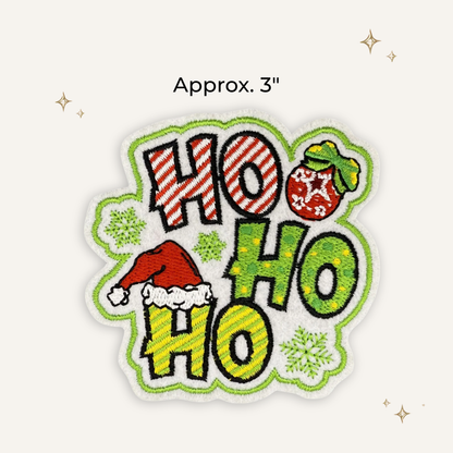 Christmas HoHoHo Words Embroidered Patch