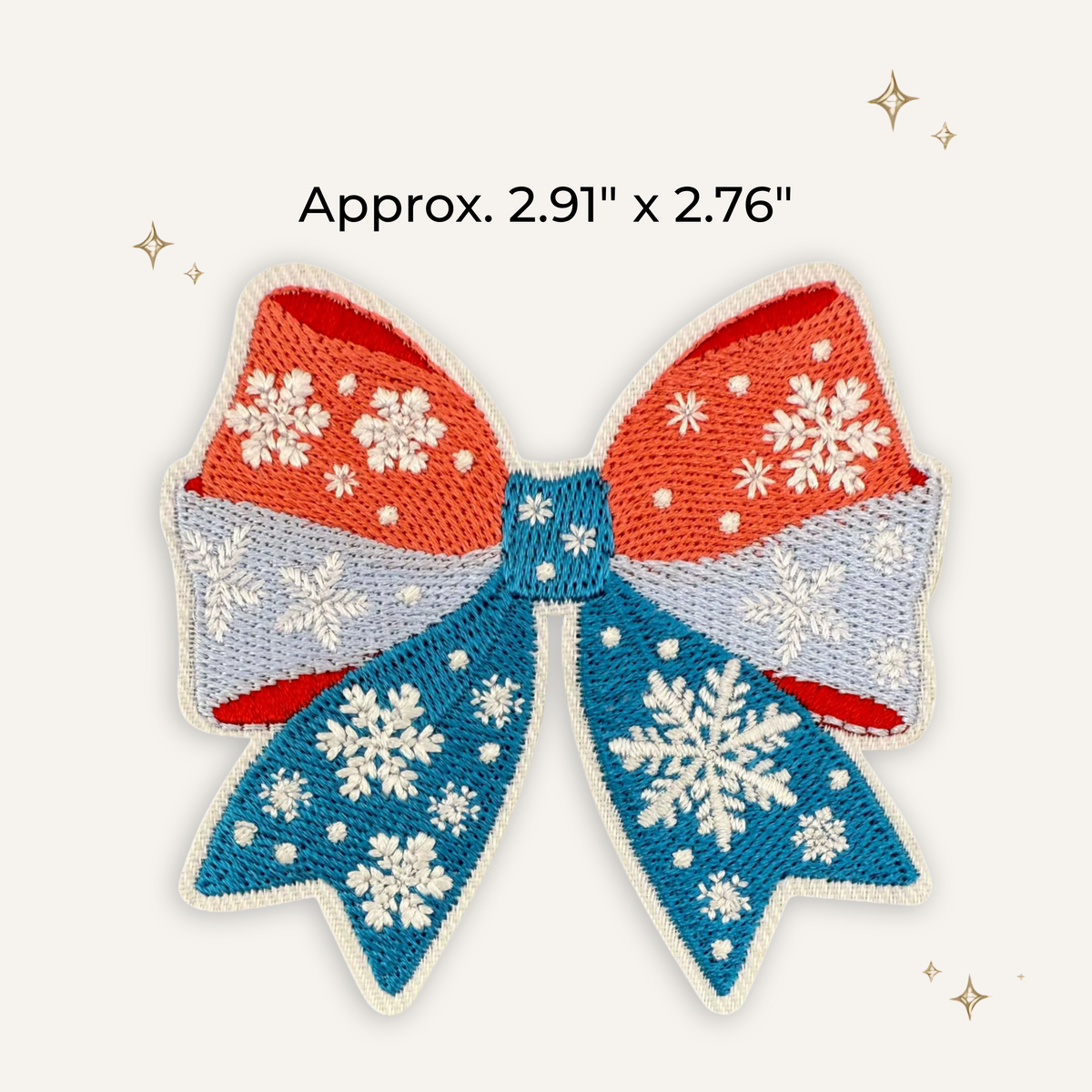 Christmas Retro Snowflake Bow Embroidered Patch