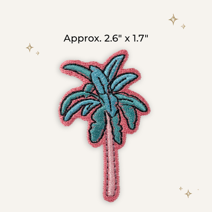 Pink Palm Tree Embroidered Patch- RTS