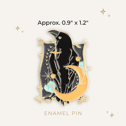 Celestial Crow & Moon Enamel Pin
