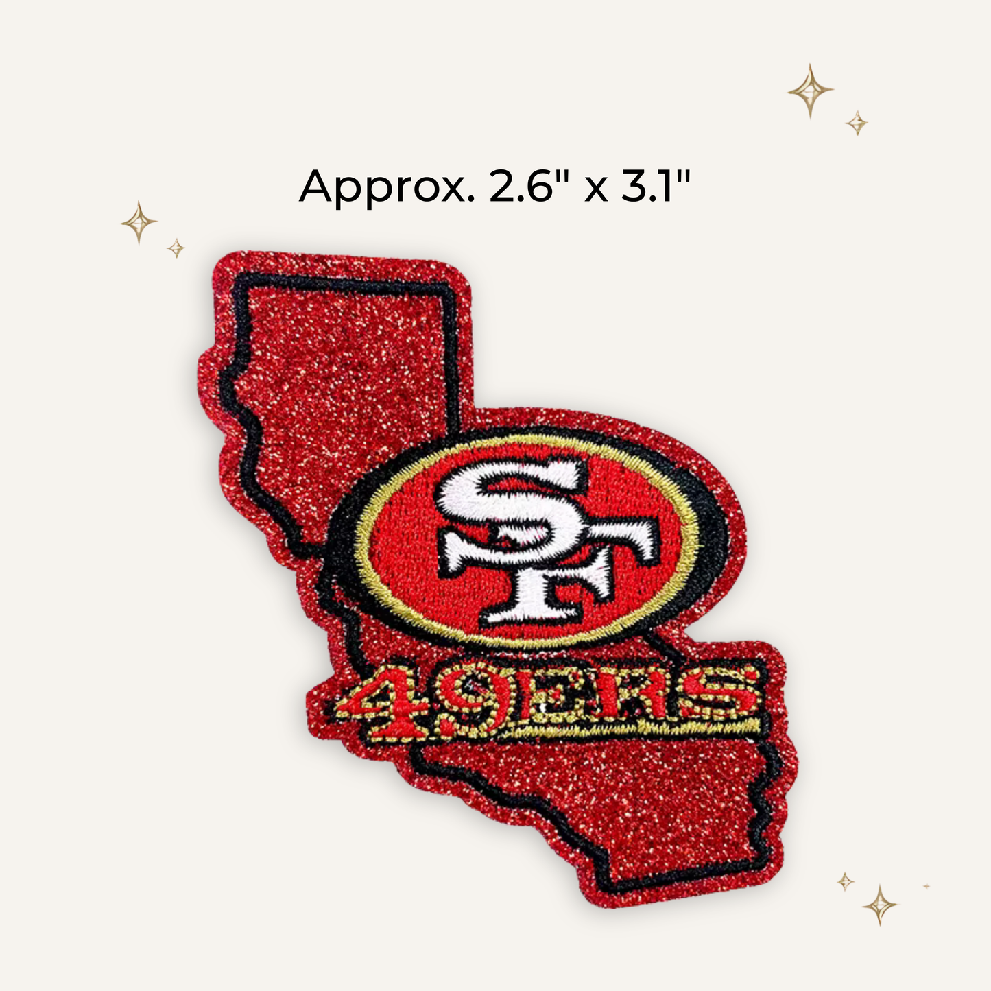 San Francisco 49ers State Glitter Embroidered Patch
