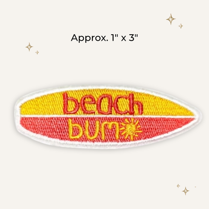 Beach Bum Surf Board Embroidered Patch