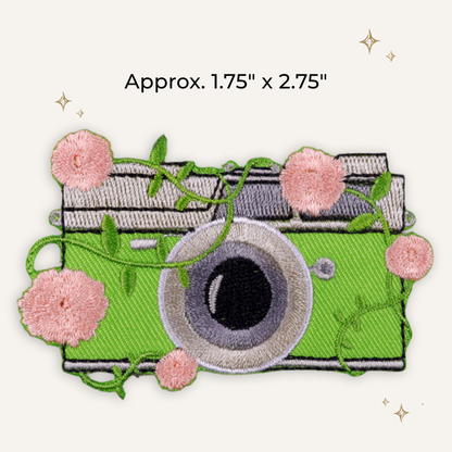 Floral Camera Embroidered Patch- RTS