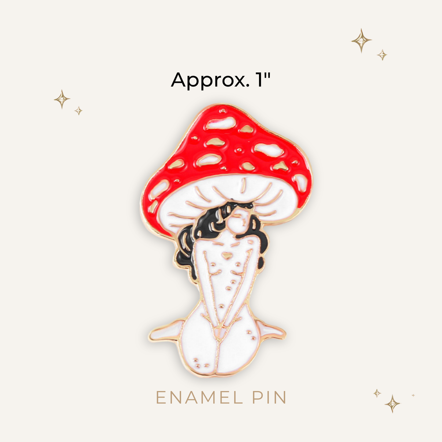 Red Mushroom Hat Faerie Enamel Pin