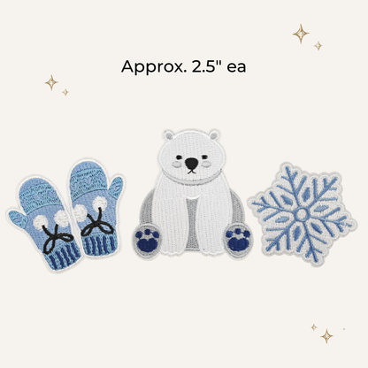Blue XMAS Trio Embroidered Patch- RTS