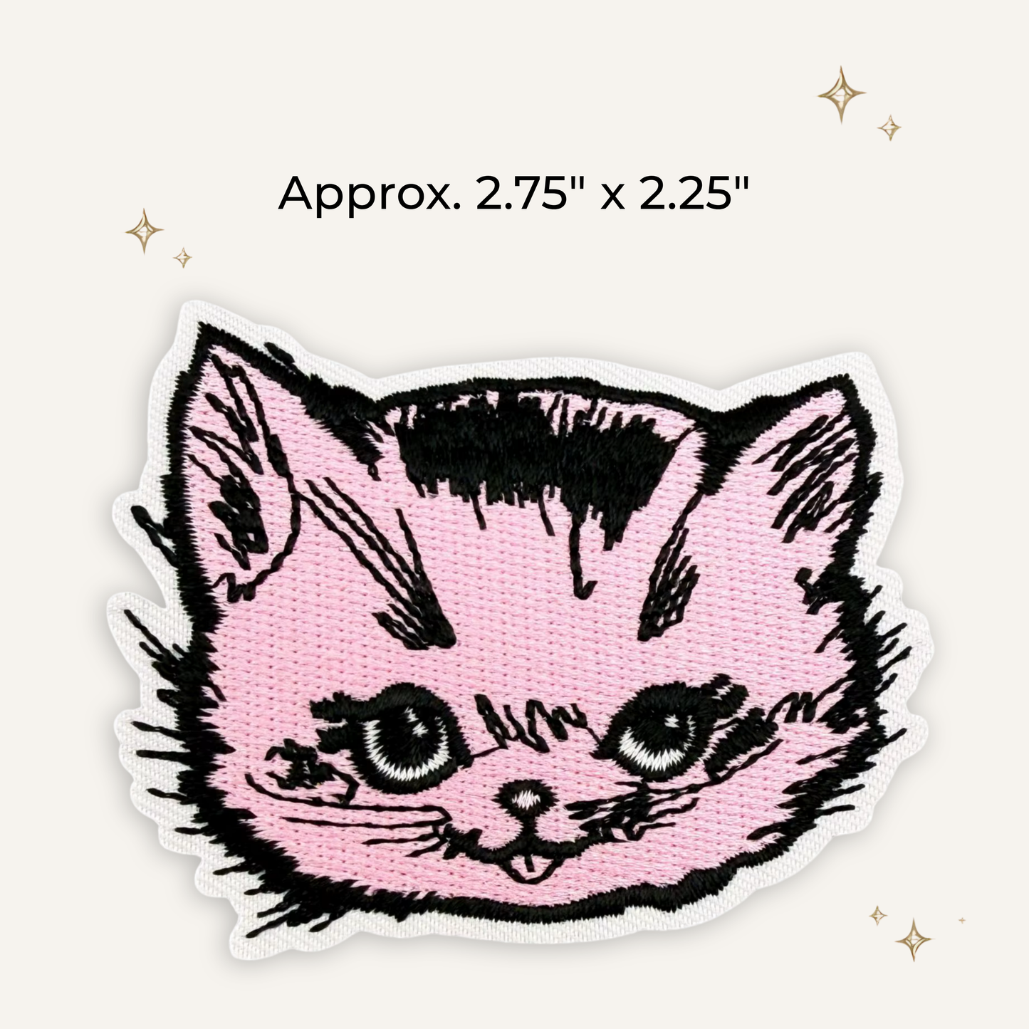 Pretty Pink Kitty Cat Embroidered Patch