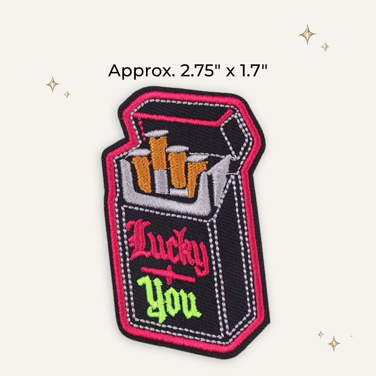 Lucky You Flame Cig Pack Embroidered Patch